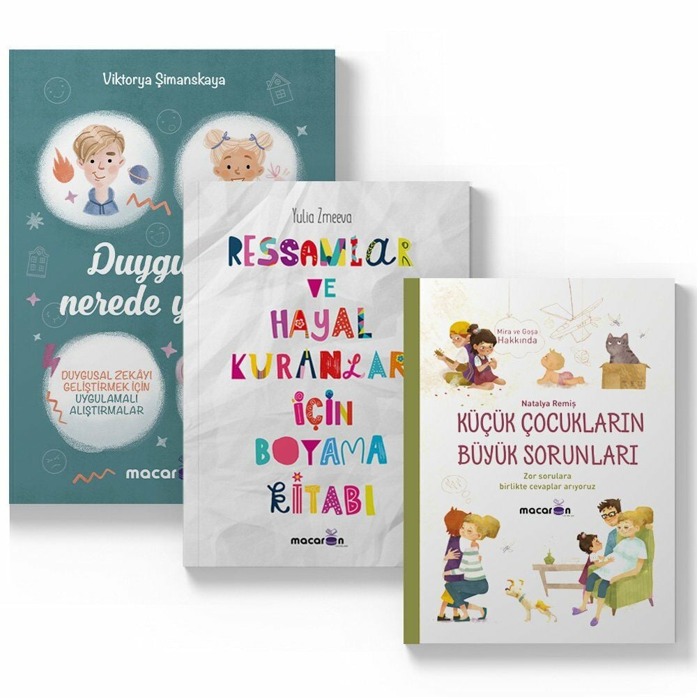 Zen Editions Yaratıcı Çocuklar Seti (Duygular Nerede Yaşar-Ressamlar ve Hayal Kuranlar İçin Boyama Kitabı-Küçük Çocukların Büyük Sorunları)